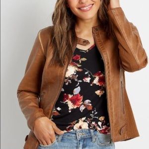 NWT Maurice’s brown faux leather jacket large